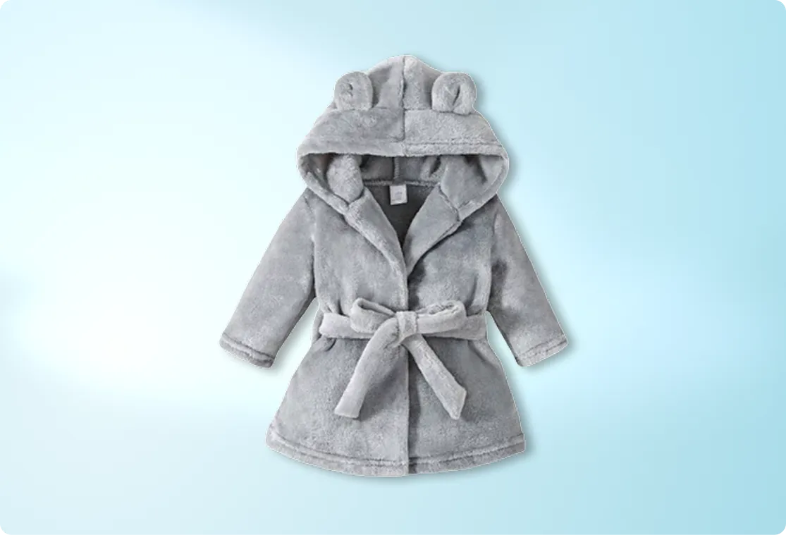 Roupão Infantil com Capuz Plush – Super Macio e Quentinho - sem bolsos
