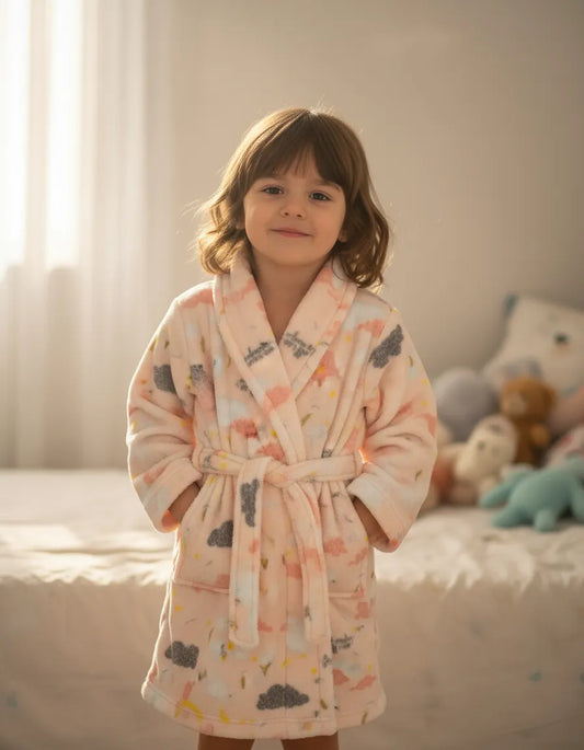 Roupão Infantil Microfibra Plush – Quentinho e Super Macio - com bolsos