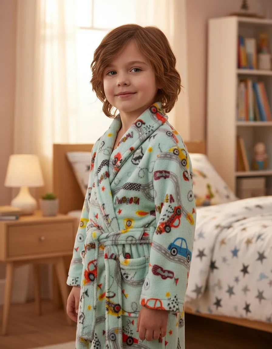 Roupão Infantil Microfibra Plush – Quentinho e Super Macio - com bolsos