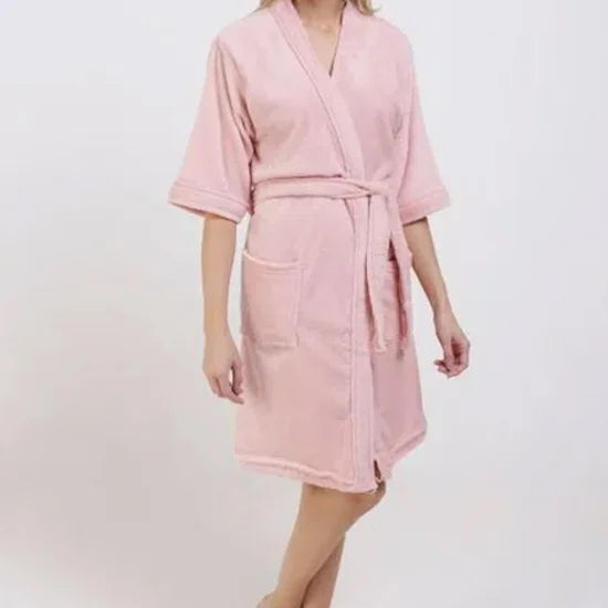 Roupão Microfibra Plush Manga Curta – Toque Extra Macio - com bolsos