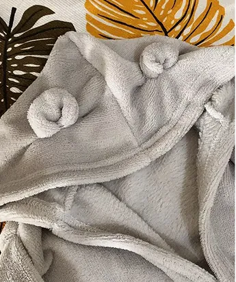 roupão infantil com orelhas, cor cinza - enviado por cliente como avaliação da loja off express