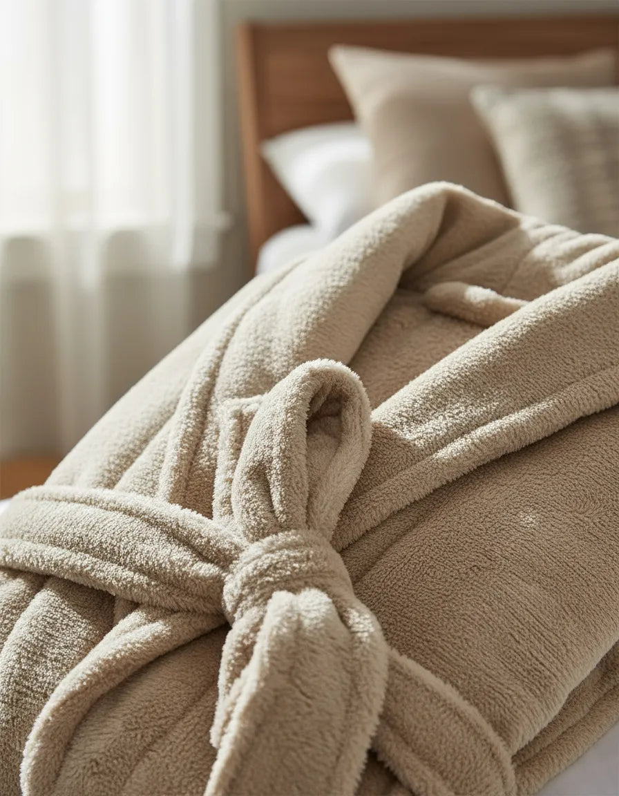 Roupão Microfibra Plush Manga Longa - Unissex Toque Extra Macio - com bolsos